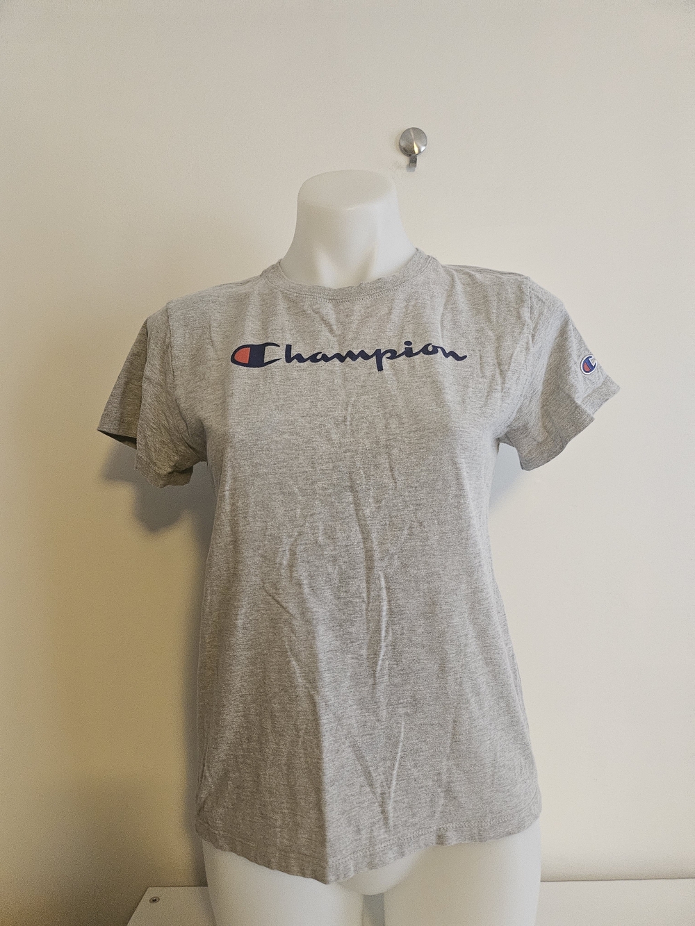 Champion Women's Gray Logo Crewneck Tee Med